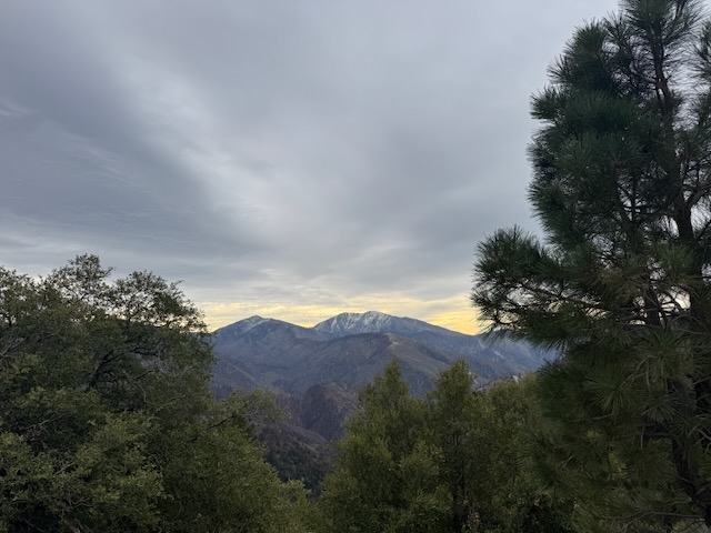 I knew this trip to SR-2, may very well be my last this season, and the road past Mt Baden Powell, may very well be closed again. I was headed for Mt Williamson, and potentially was going to extend the hike along Pleasant View Ridge on to Pallet Mountain. That would make it a 10 mile day. But another option lingered in my mind, to check out some of the shorter hikes along SR-2 I had skipped over, such as Mount Lewis.
It was my second time driving past Wrightwood, along SR-2 since the fires a year ago. I had been up this way in July, to hike to Mount Baden Powell. At that time, the road was still closed beyond Vincent Gap, but no longer. I could now drive the entire length of SR-2 if I so desired, well past Mount Islip, and onward further. 
