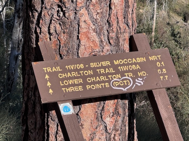 Silver Mocassin Trail sign